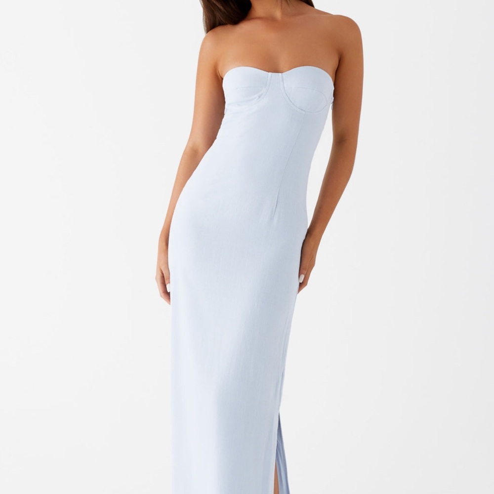 Peppermayo Blue Strapless Sweetheart Gown